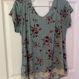 Rewind- Blue Floral Blouse